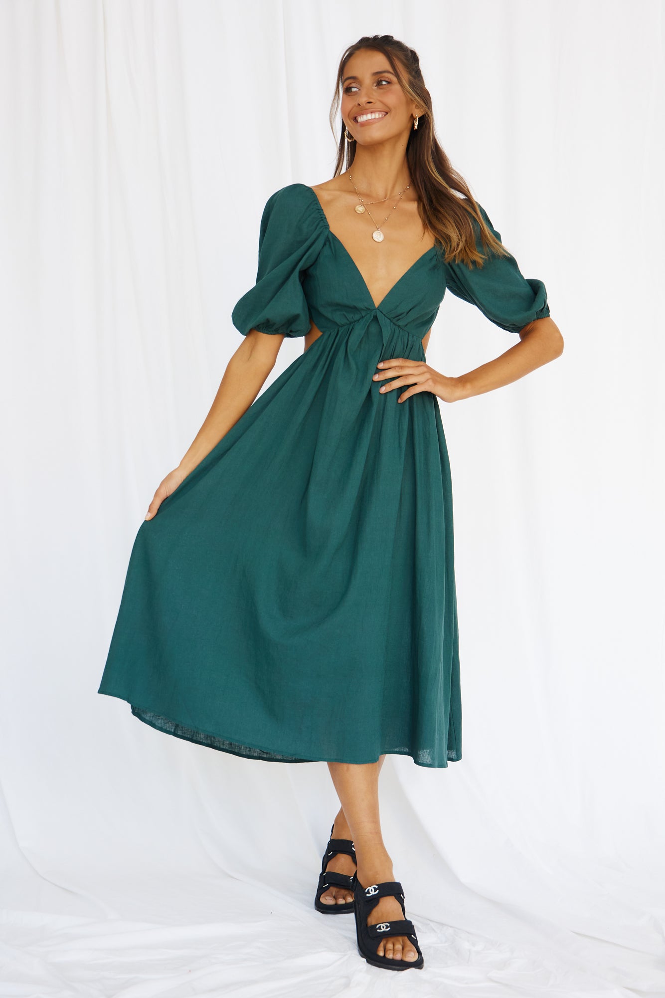 Warmer Hearts Maxi Dress Forest Green-Seaa Fashion