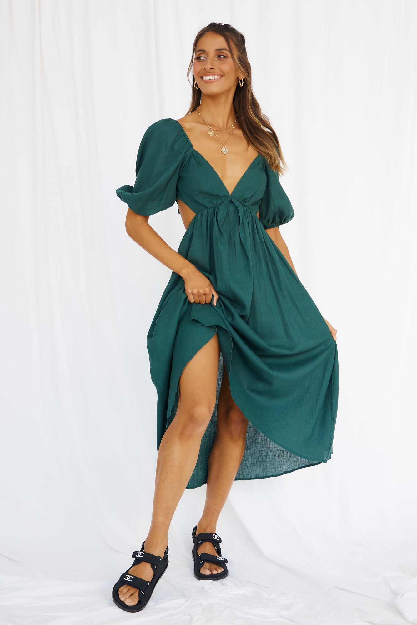 Warmer Hearts Maxi Dress Forest Green-Seaa Fashion