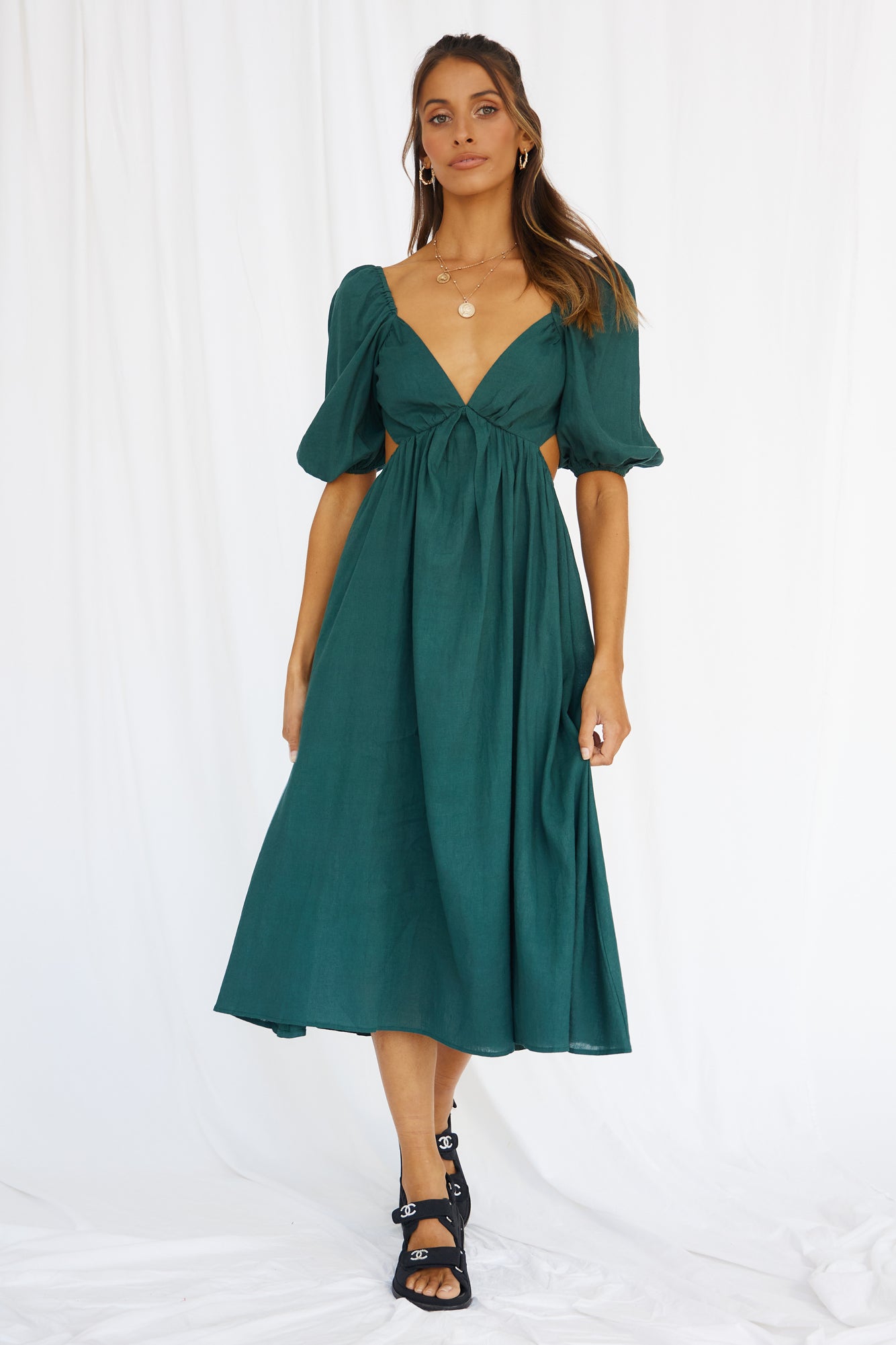 Warmer Hearts Maxi Dress Forest Green-Seaa Fashion