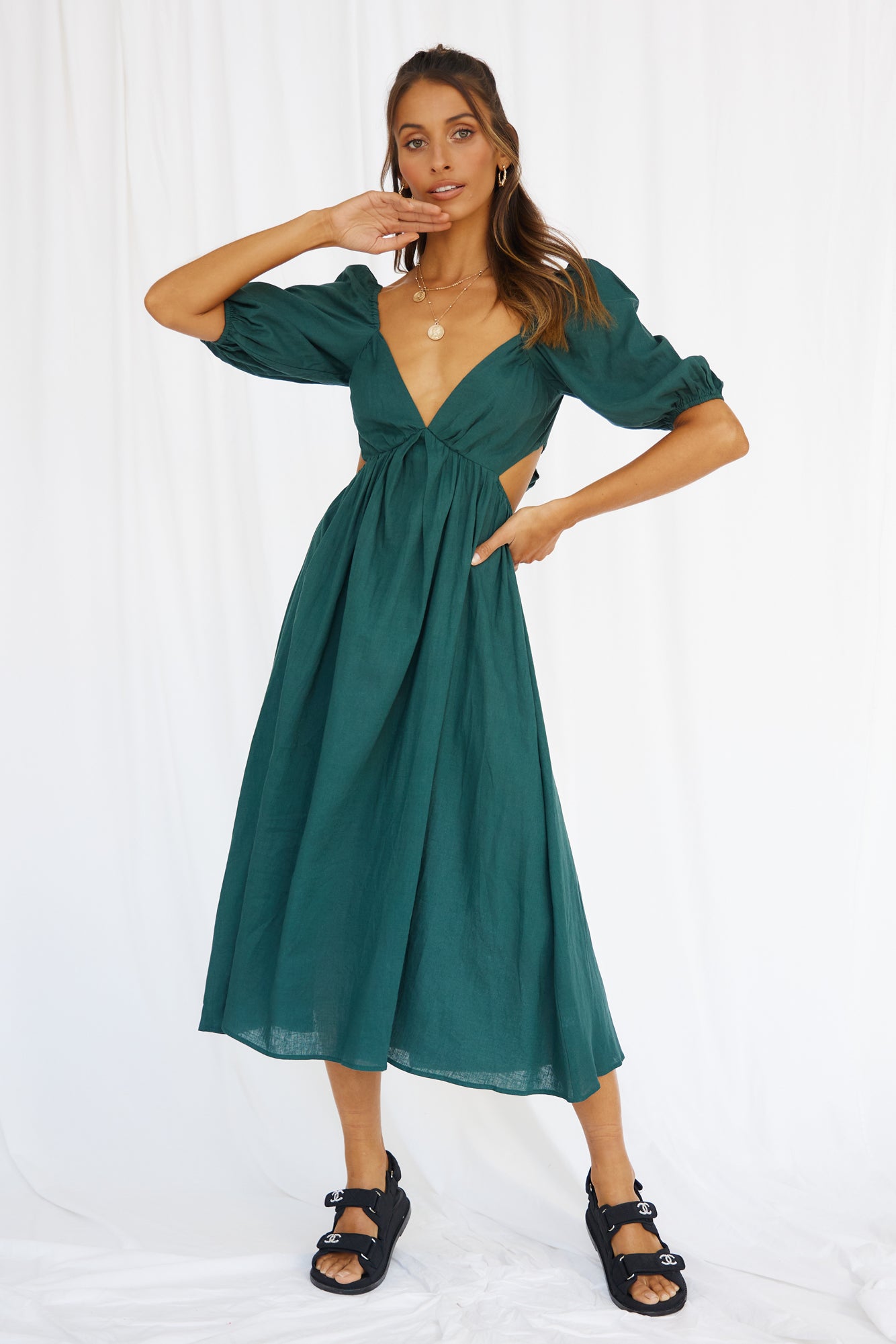 Warmer Hearts Maxi Dress Forest Green-Seaa Fashion