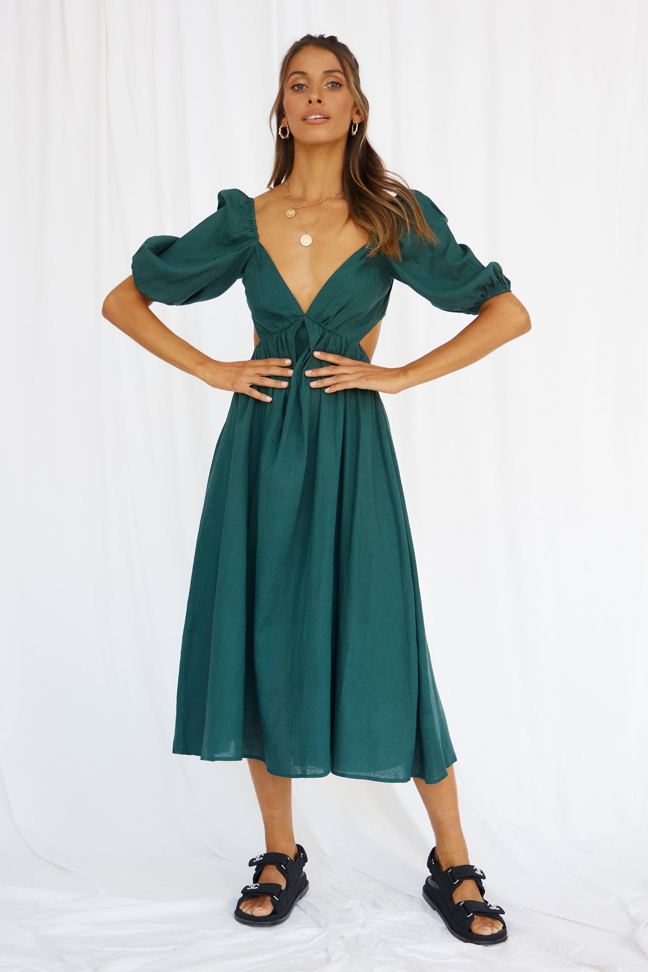 Warmer Hearts Maxi Dress Forest Green-Seaa Fashion