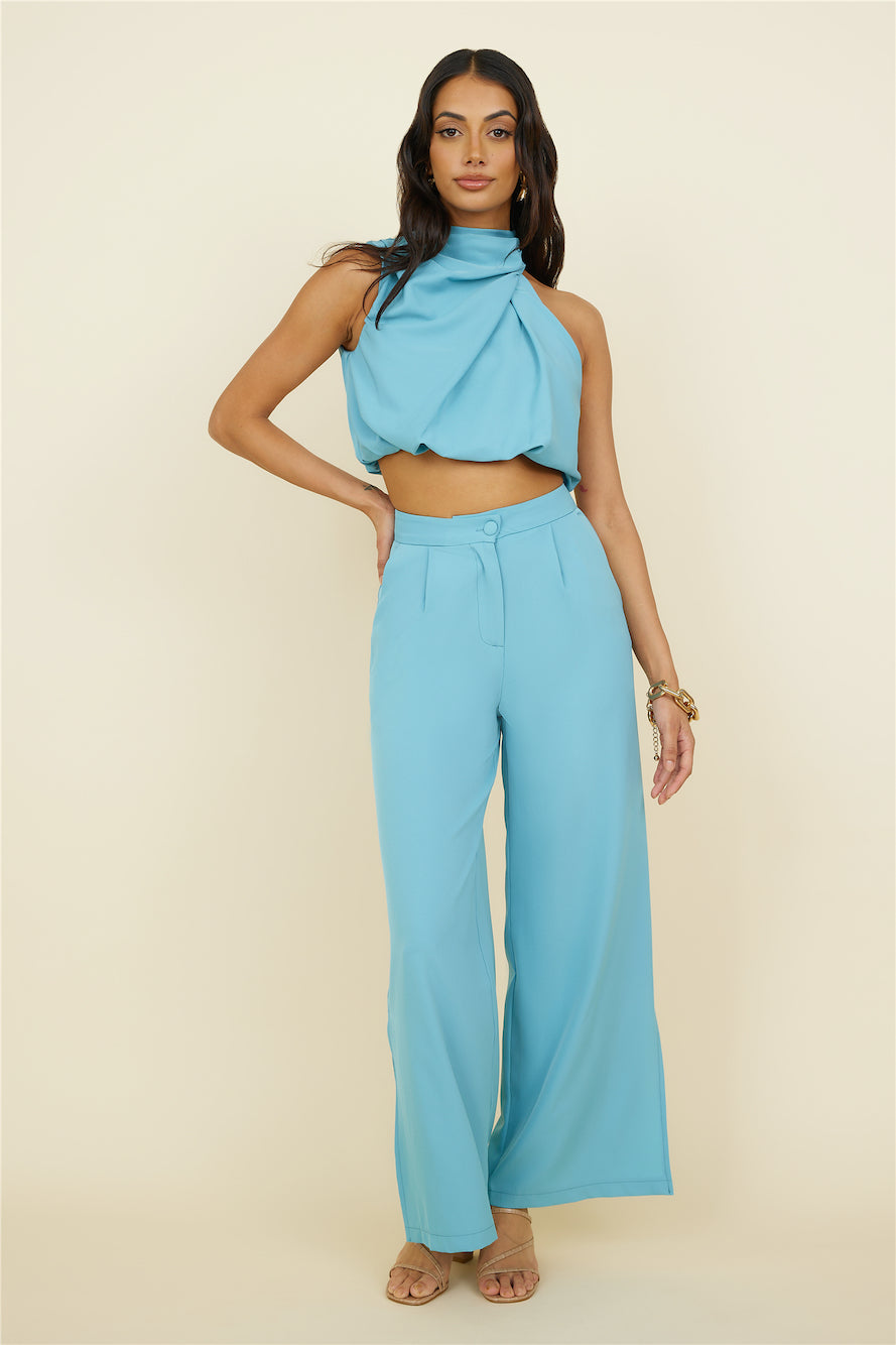 So Romantic Pants Turquoise-Seaa Fashion