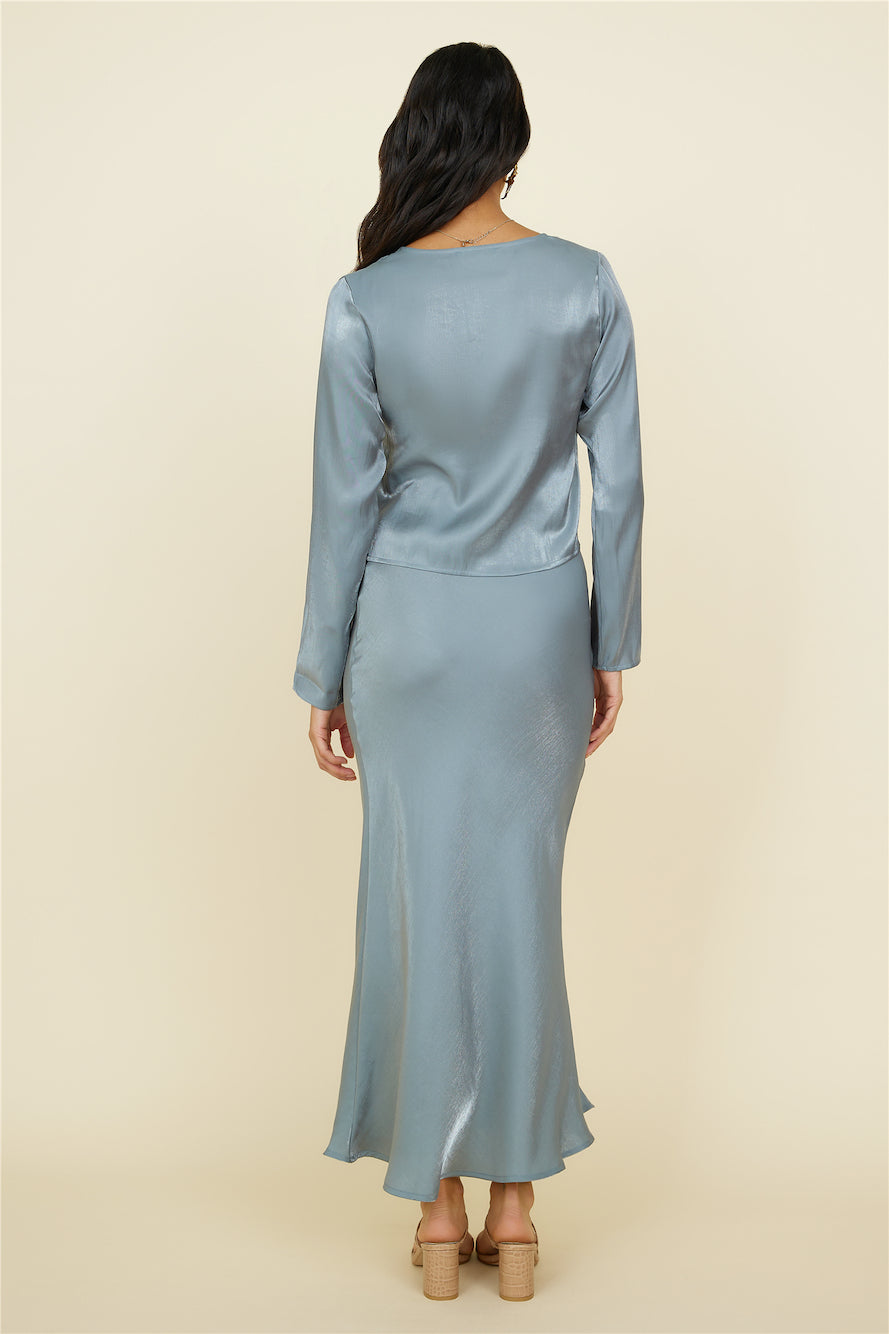 Bouquet of Flowers Maxi Skirt Grey-Seaa Fashion