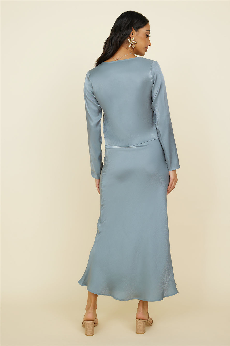 Bouquet of Flowers Maxi Skirt Grey-Seaa Fashion