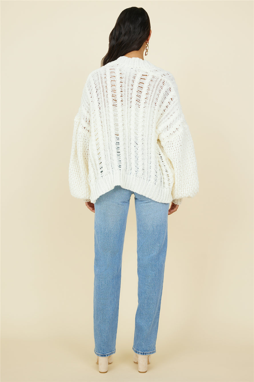 Shining Light Knit Cardigan Cream-Seaa Fashion