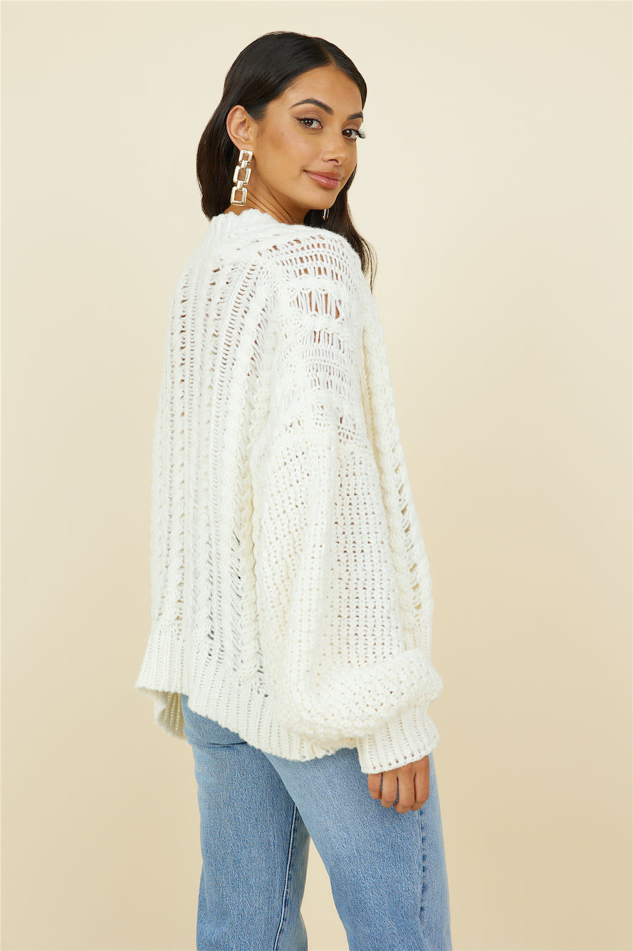 Shining Light Knit Cardigan Cream-Seaa Fashion