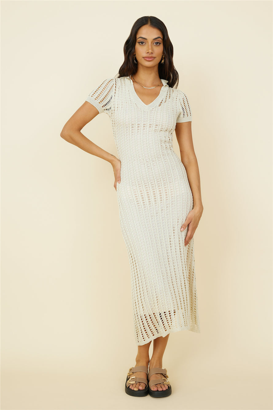 Cosmic Swirl Maxi Dress Beige-Seaa Fashion