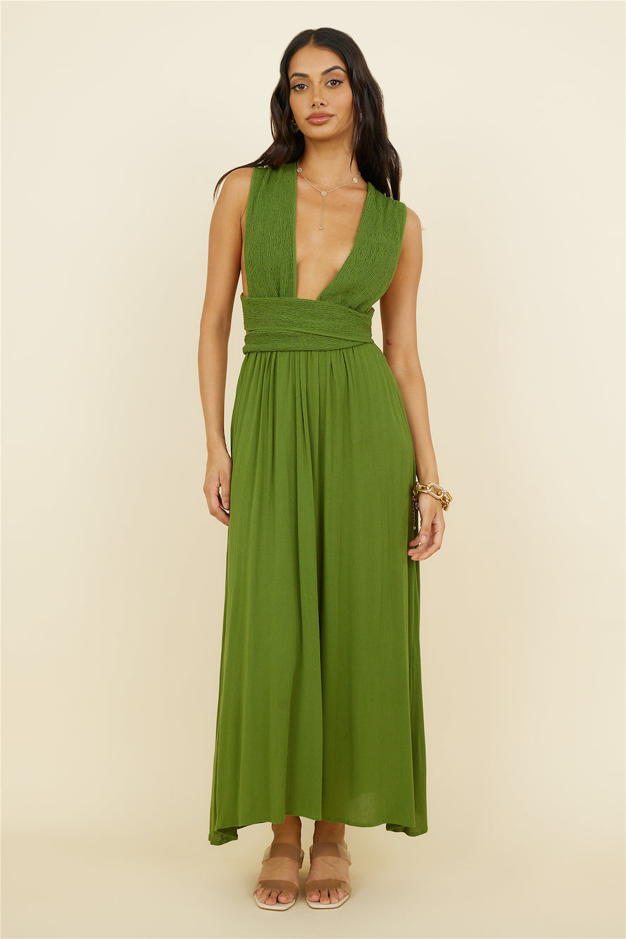 By The Ocean Midi Dress Green-Seaa Fashion