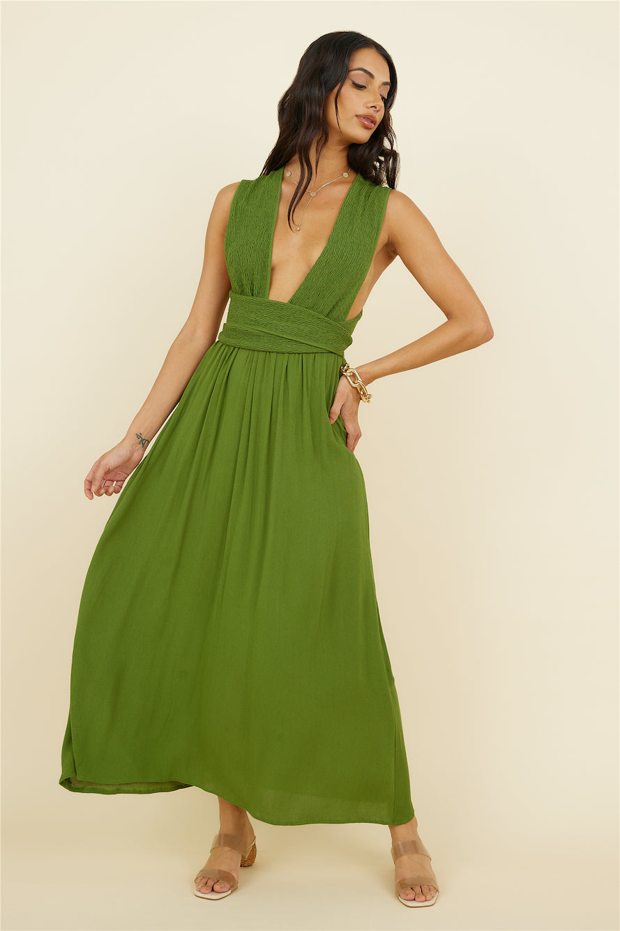 By The Ocean Midi Dress Green-Seaa Fashion