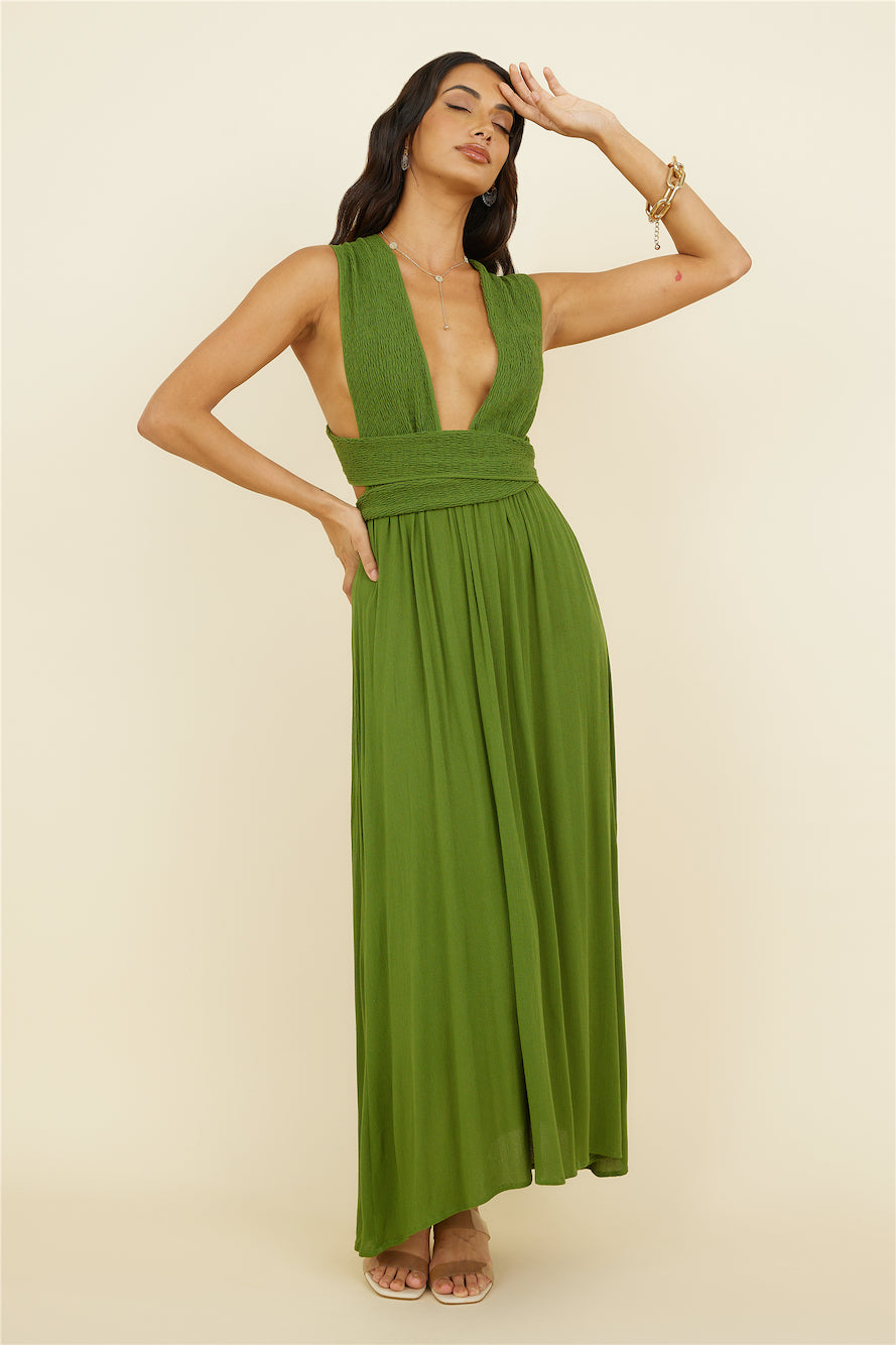 By The Ocean Midi Dress Green-Seaa Fashion