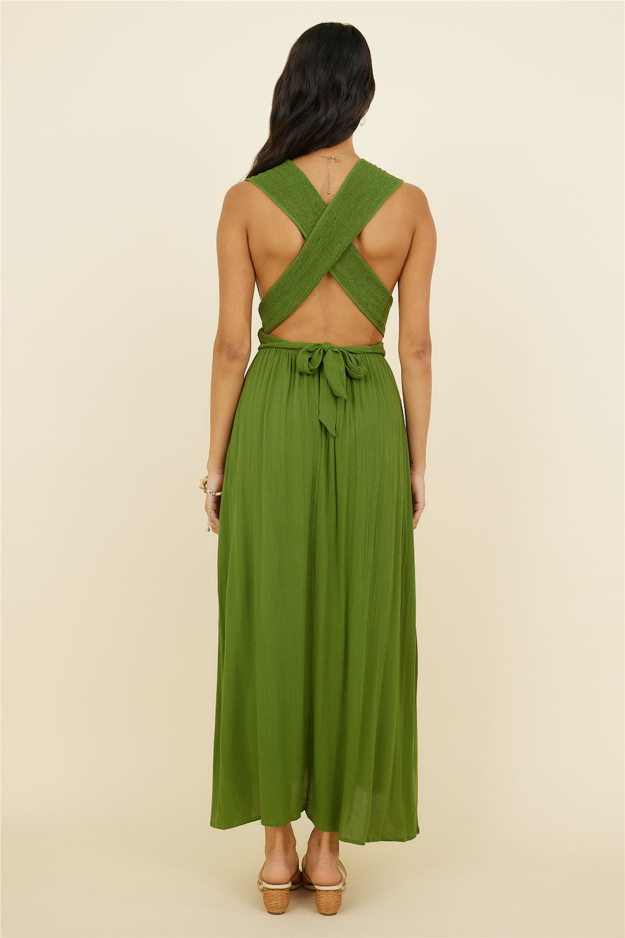 By The Ocean Midi Dress Green-Seaa Fashion