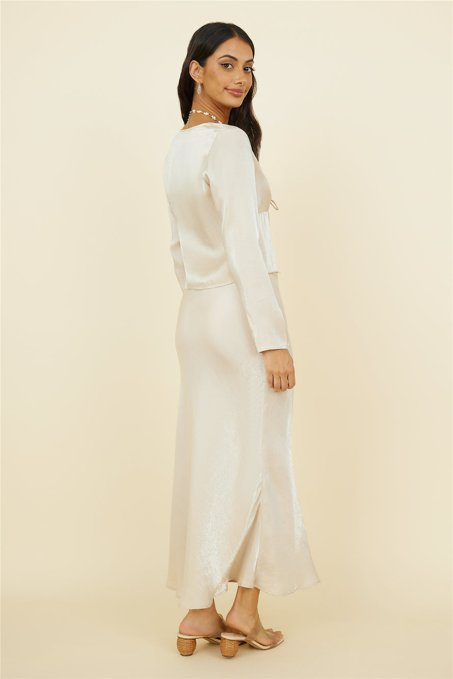 Bouquet of Flowers Top Champagne-Seaa Fashion