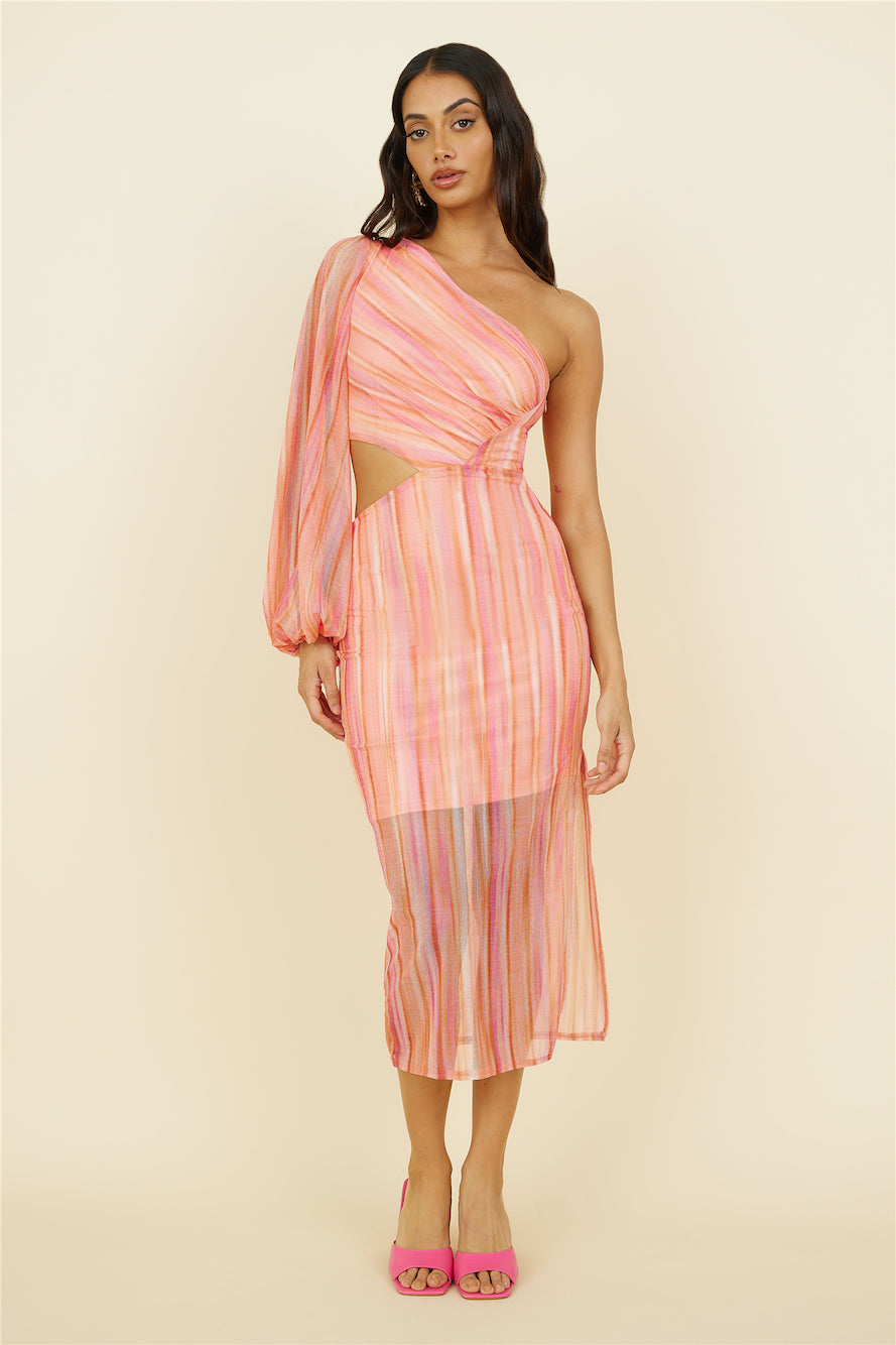 Getaway Car Midi Dress Pink-Seaa Fashion