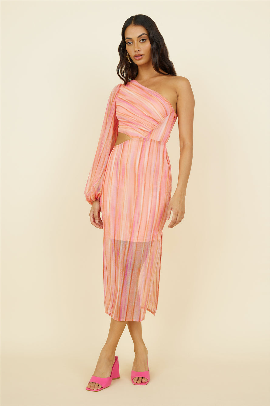 Getaway Car Midi Dress Pink-Seaa Fashion