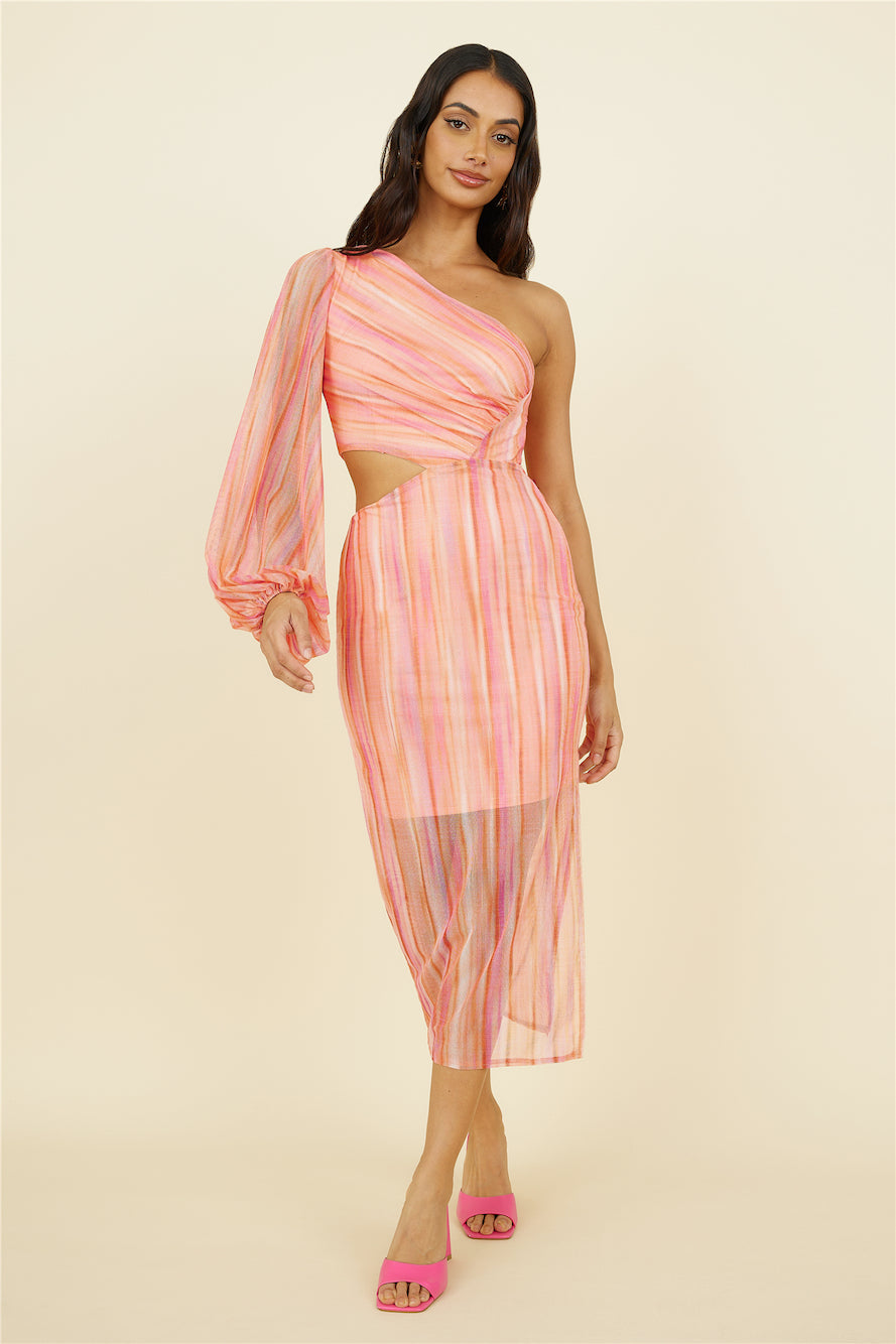 Getaway Car Midi Dress Pink-Seaa Fashion