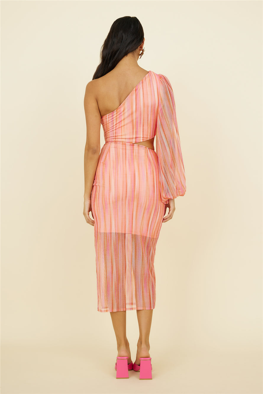 Getaway Car Midi Dress Pink-Seaa Fashion