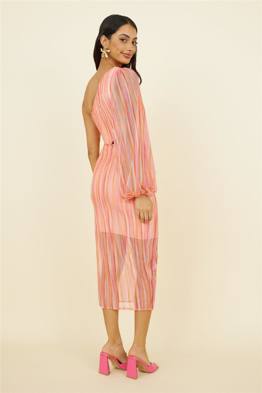 Getaway Car Midi Dress Pink-Seaa Fashion