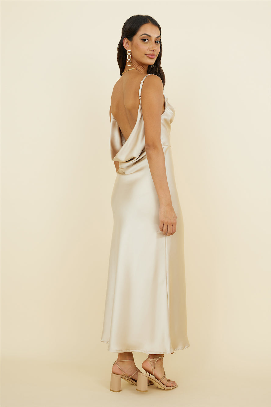 Eidetic Memories Maxi Dress Champagne-Seaa Fashion