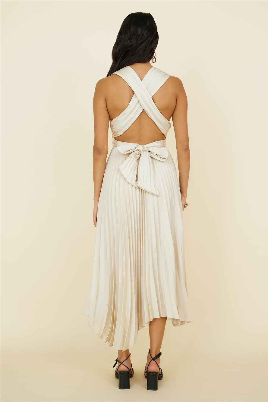 Florentina Midi Dress Champagne-Seaa Fashion