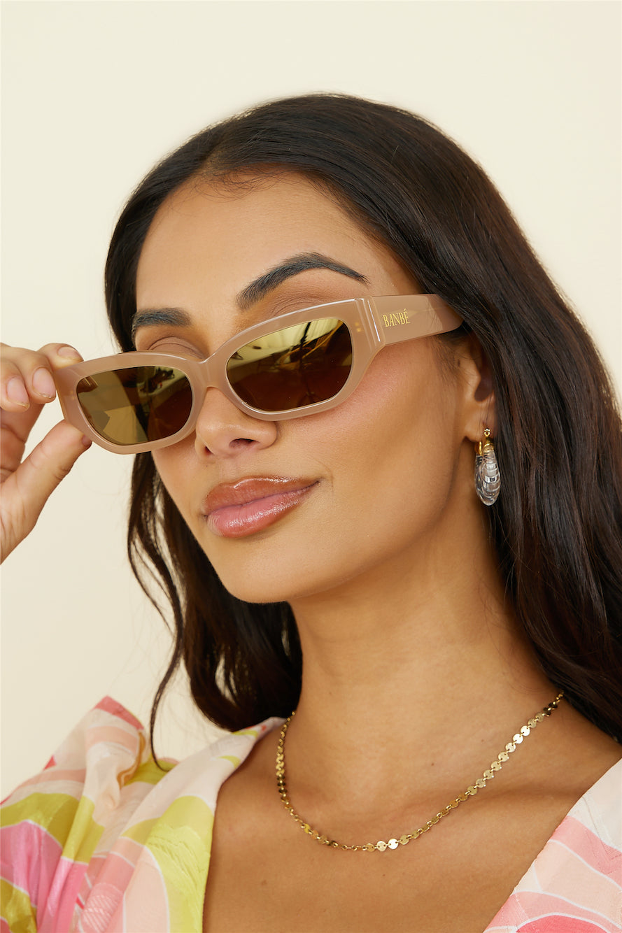 BANBÉ The Georgia Sunglasses Butterscotch Caramel Chrome-Seaa Fashion