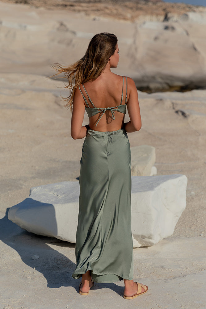 Unknown Sender Maxi Dress Sage-Seaa Fashion