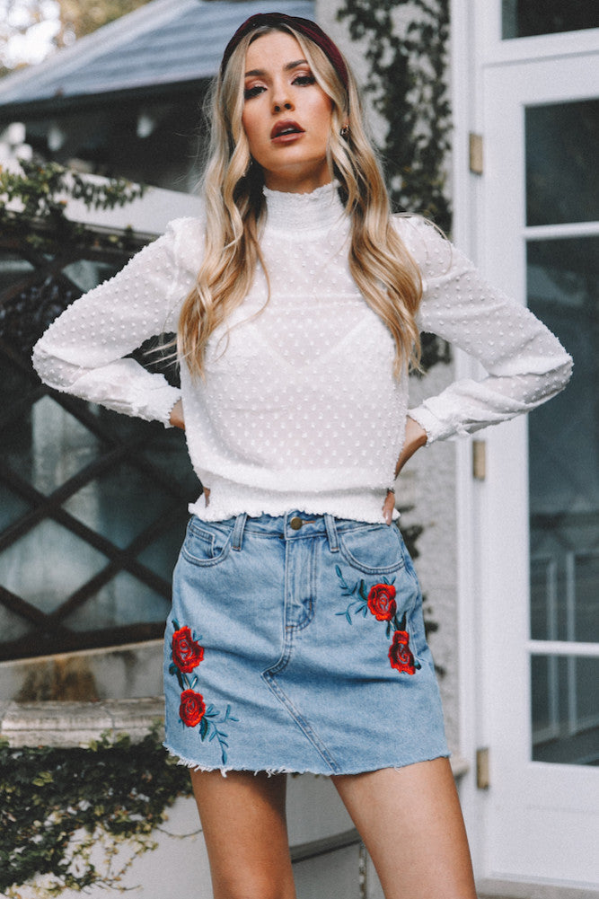 Last Rose Top White-Seaa Fashion