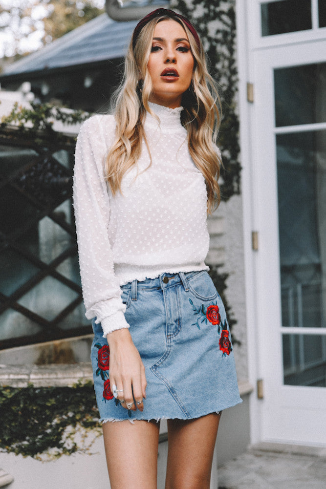 Last Rose Top White-Seaa Fashion