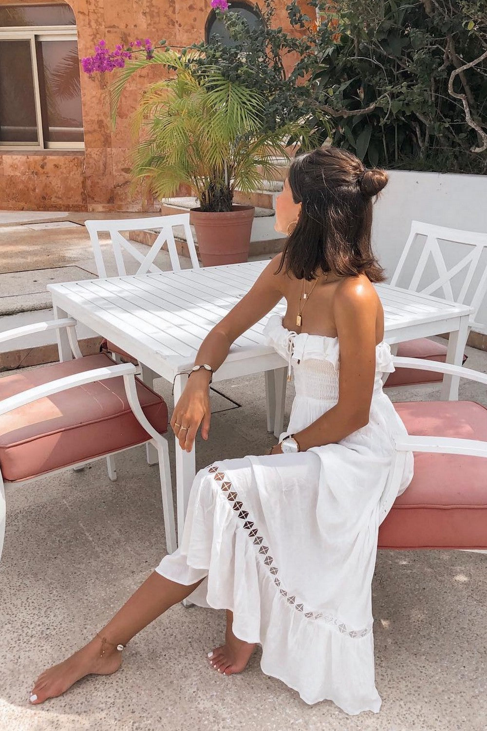 Santa Elena Midi Dress White-Seaa Fashion