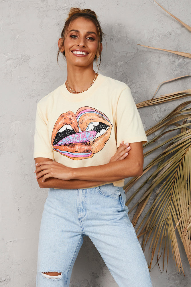 WRANGLER Double Lips Crop Tee-Seaa Fashion