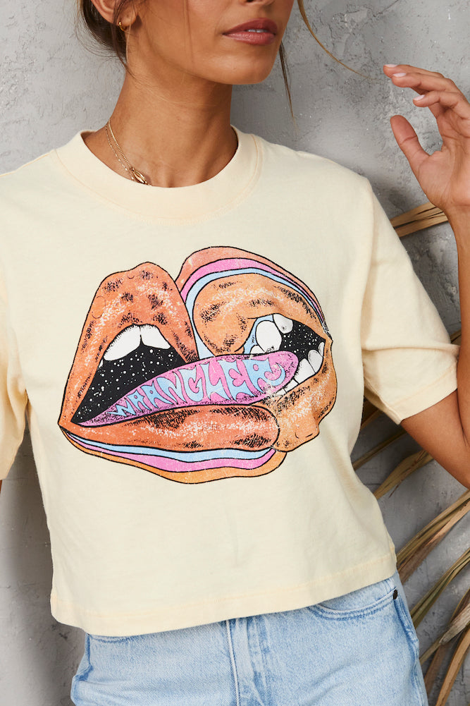 WRANGLER Double Lips Crop Tee-Seaa Fashion
