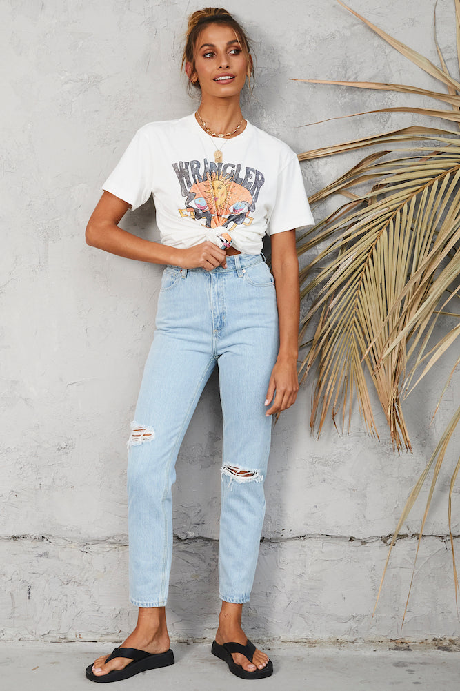 ABRAND A94 High Slim Jeans Daisy Blue-Seaa Fashion