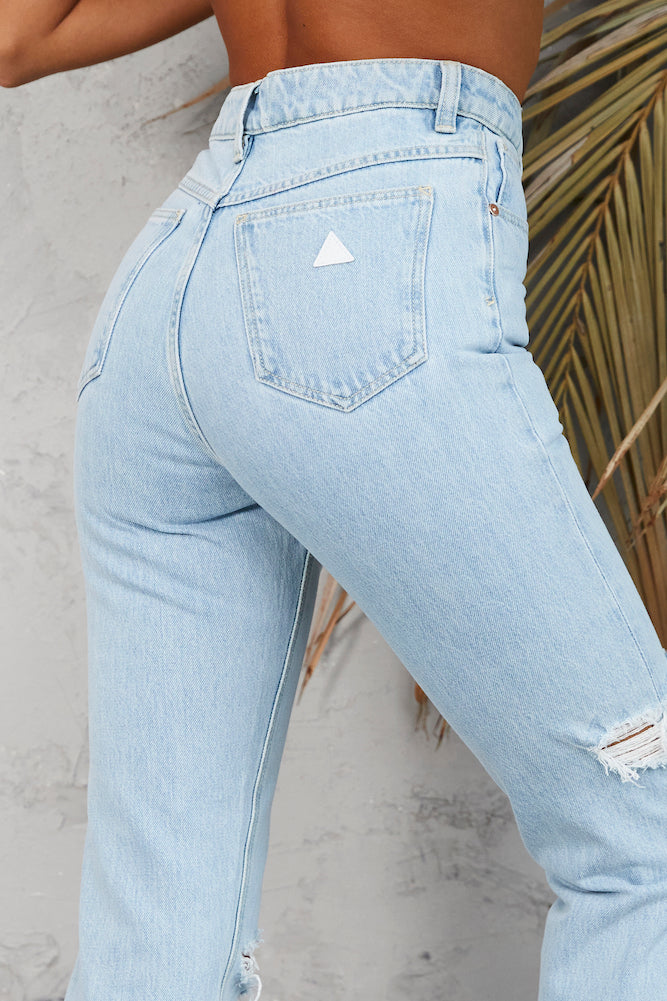 ABRAND A94 High Slim Jeans Daisy Blue-Seaa Fashion