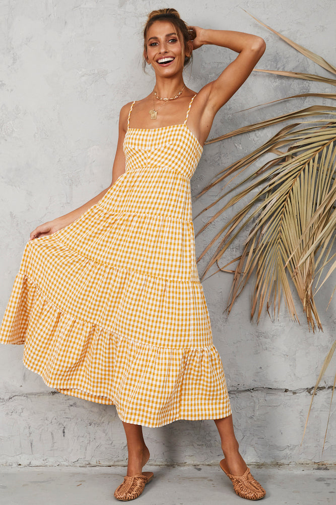 Picnic Till Sundown Maxi Dress Yellow-Seaa Fashion