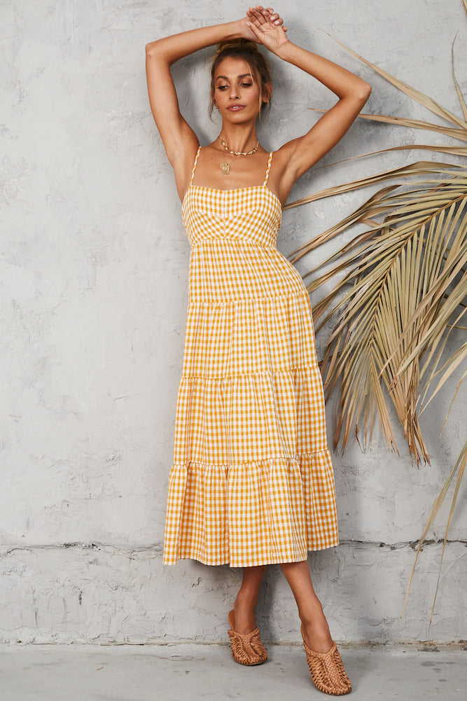 Picnic Till Sundown Maxi Dress Yellow-Seaa Fashion