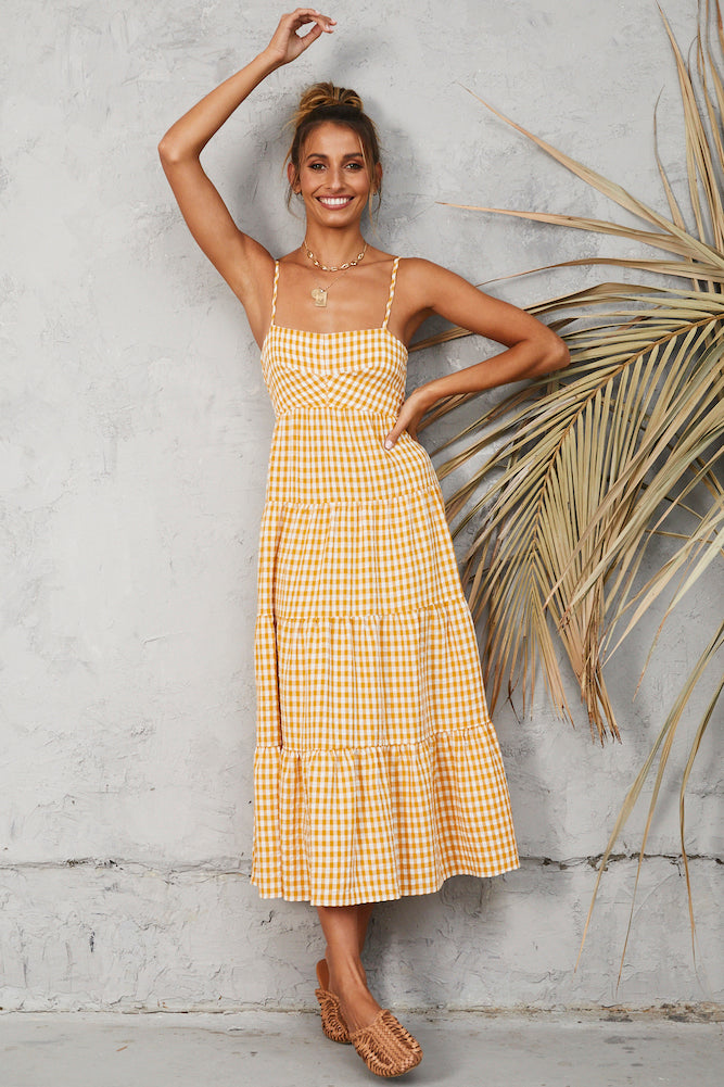 Picnic Till Sundown Maxi Dress Yellow-Seaa Fashion