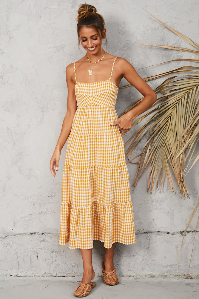 Picnic Till Sundown Maxi Dress Yellow-Seaa Fashion