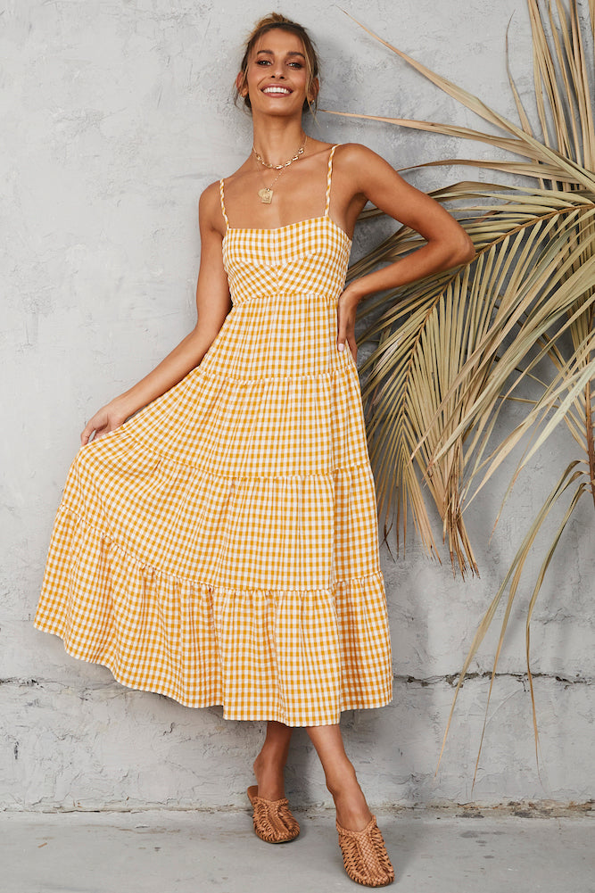 Picnic Till Sundown Maxi Dress Yellow-Seaa Fashion