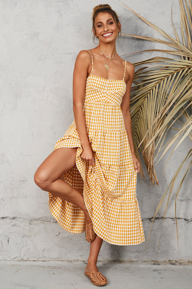 Picnic Till Sundown Maxi Dress Yellow-Seaa Fashion