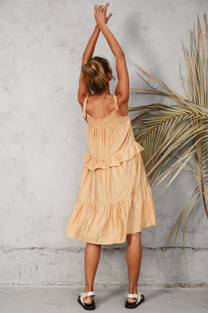 Truth Or Dare Midi Dress Brown-Seaa Fashion