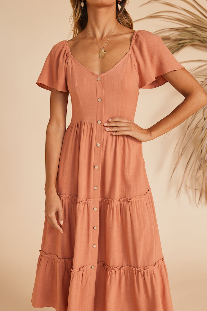 This Sweet Feeling Midi Dress Rose-Seaa Fashion