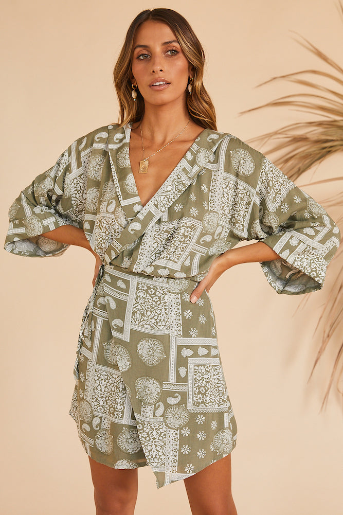 In The Tropics Dress Olive-Seaa Fashion