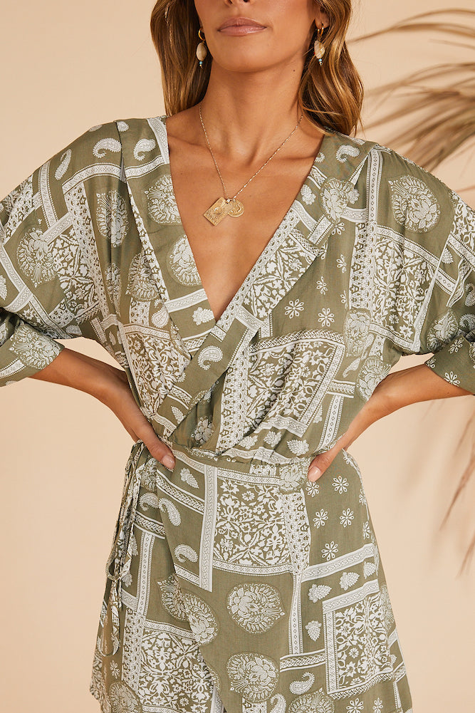 In The Tropics Dress Olive-Seaa Fashion