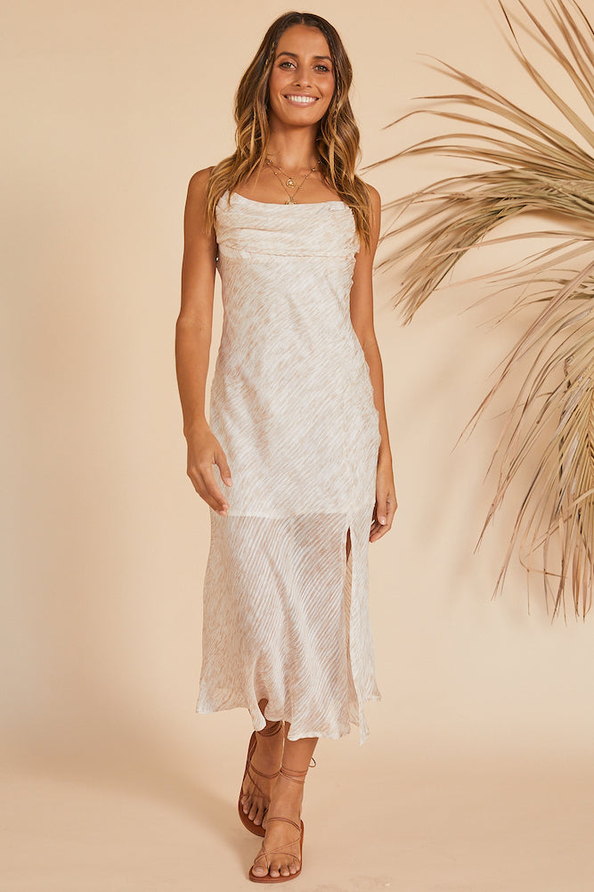 Ad Astra Maxi Dress Beige-Seaa Fashion