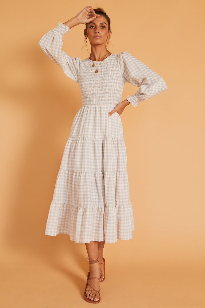 Myself Maxi Dress Beige-Seaa Fashion