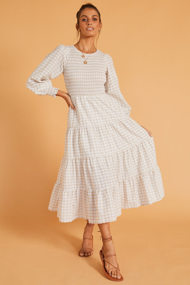 Myself Maxi Dress Beige-Seaa Fashion