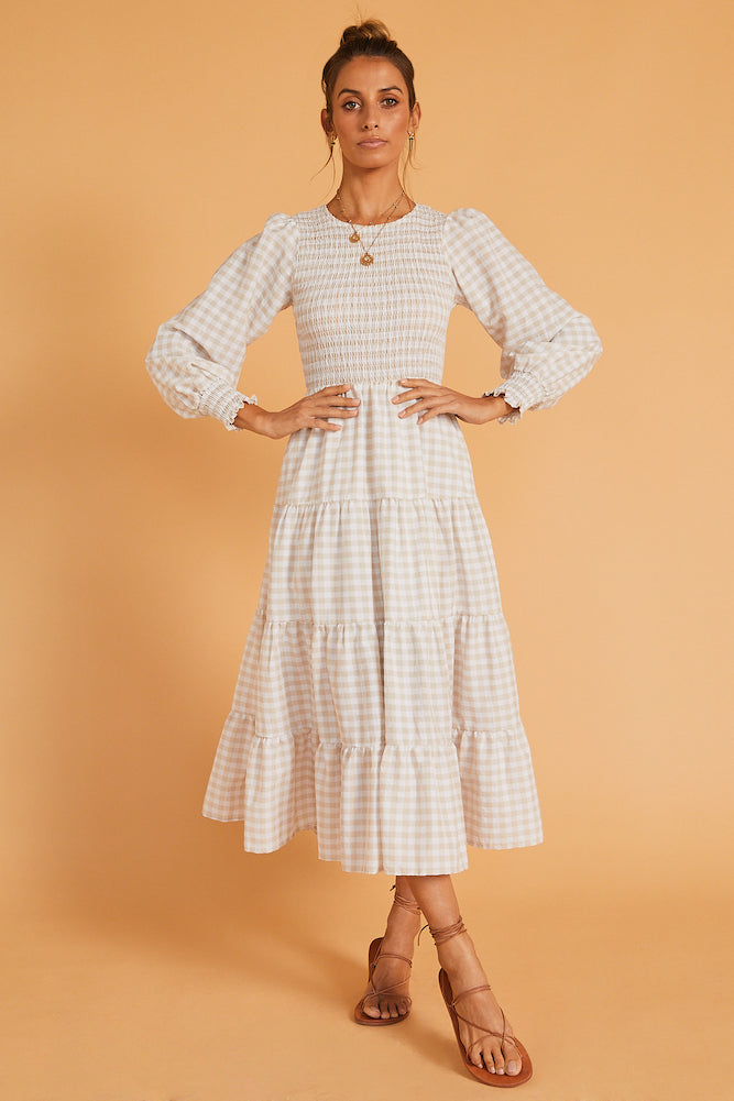 Myself Maxi Dress Beige-Seaa Fashion