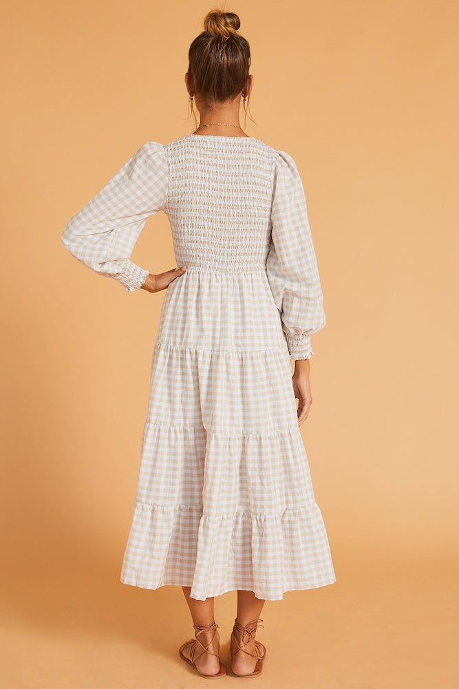 Myself Maxi Dress Beige-Seaa Fashion