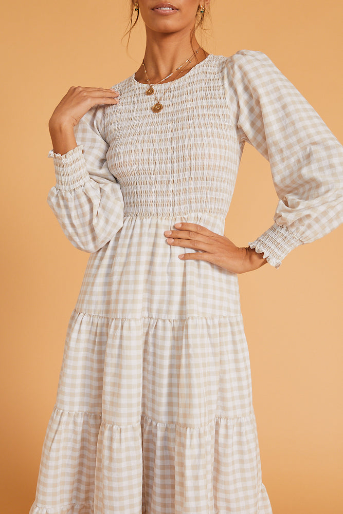 Myself Maxi Dress Beige-Seaa Fashion