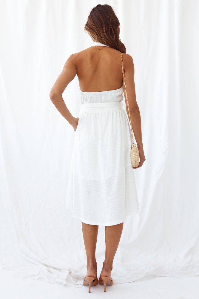 Turn To The Wind Midi Dress White-Seaa Fashion