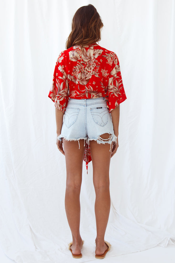 Absence Of Love Tie-Up Top Red-Seaa Fashion